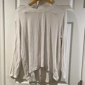 Athleta White With Ease Crew Neck Long Sleeve Top - Size Large